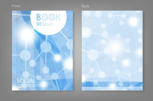 Cover report social network background with media illust — Stockfoto