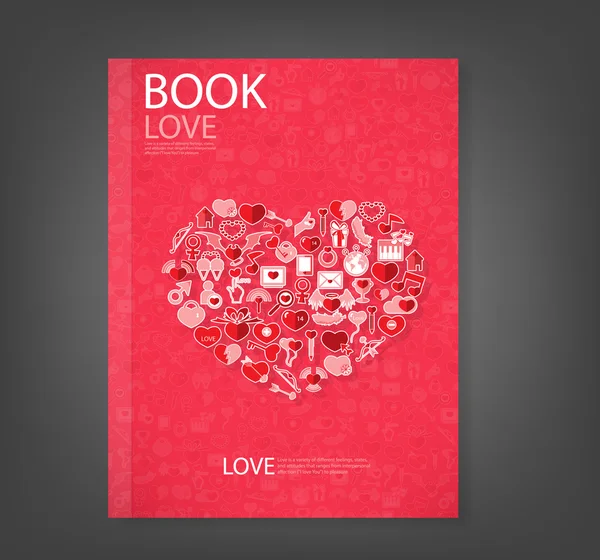 Report red icon heart Valentines day card with sign on Icon love — Stock Photo, Image