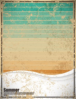 Set of Summer vintage illustration 