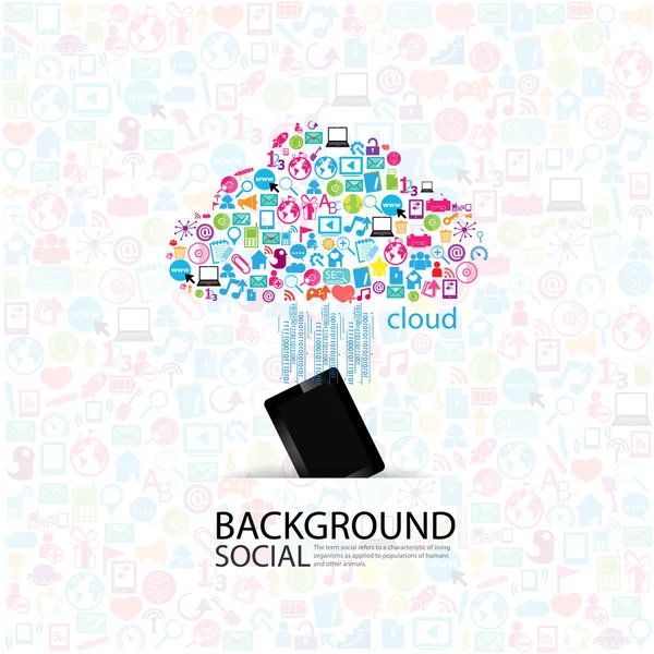User clicking cloud icon. Concept illustration, EPS10. — Stockfoto