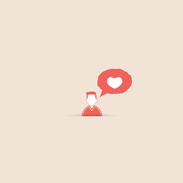 Coração de mensagem de usuário mostrar o amor Ilustração — Fotografia de Stock