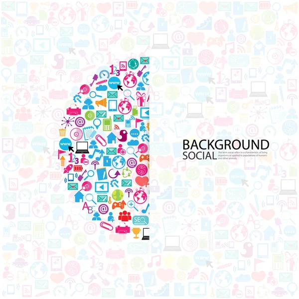 Template design thinking idea with social network icons backgrou — Stock Photo, Image