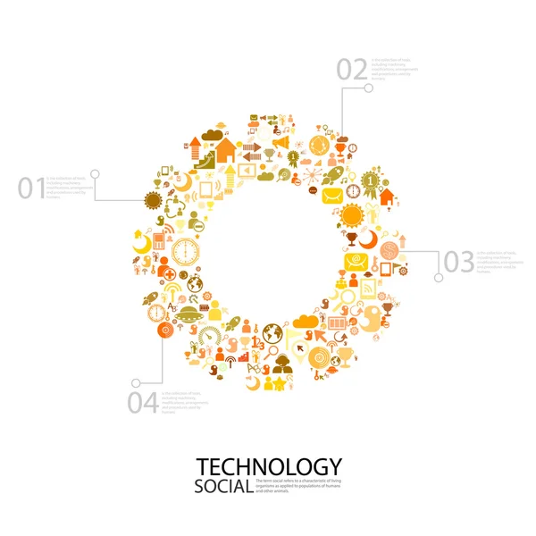 Vorlage Design-Idee Ausrüstung mit sozialen Netzwerk-Icons Hintergrund — Stockfoto