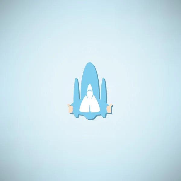 Cartoon doodle Hand in spacecraft icon illustration — Stok fotoğraf