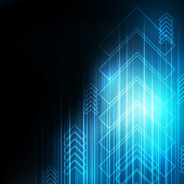 Abstract Blue Arrows technology communicate background illustration