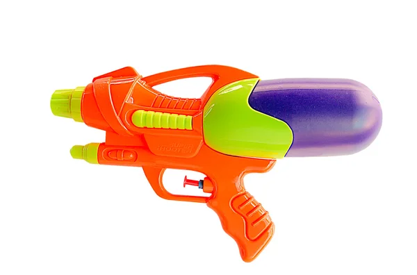 Plastic waterpistool geïsoleerd op witte achtergrond — Stockfoto