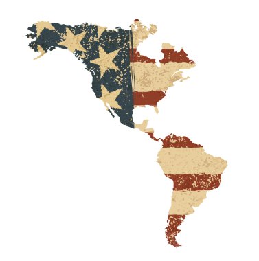 Grunge American flag map illustration, EPS 10