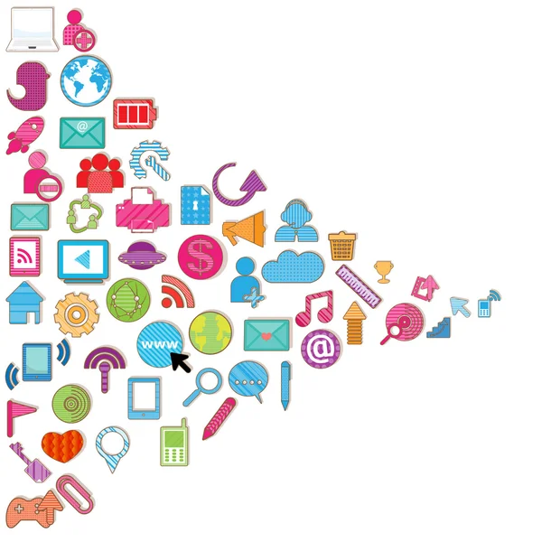 Sociale netwerkachtergrond met media-iconen — Stockfoto