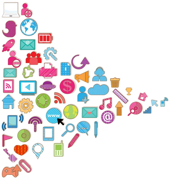 Social network background with media icons — Stock Photo, Image