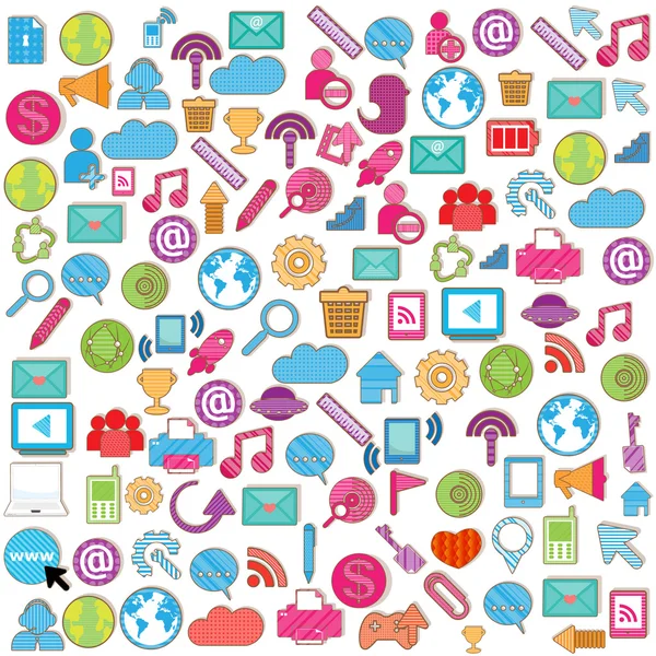 Social network background with media icons — Stock Photo, Image