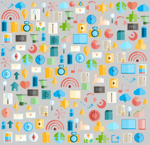 Social network with media icons background illustration — Stock Photo, Image