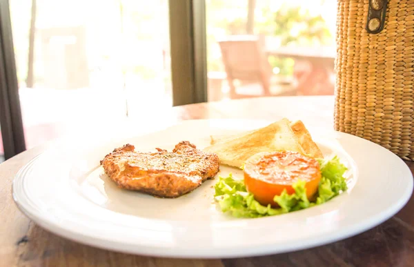 Fried pork chop, mashed potato — Stock Photo, Image