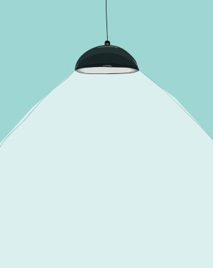 Black ceiling lamp cartoon. drawing by hand vector