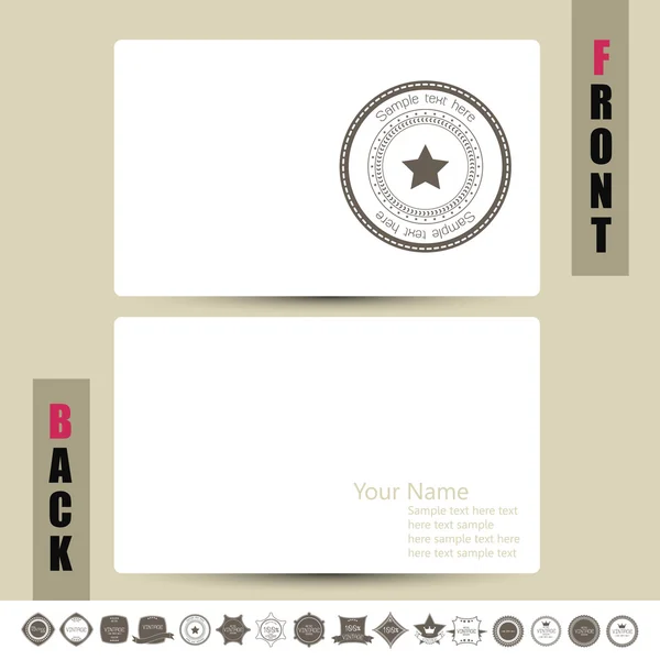 Set de tarjetas retro vintage en blanco y etiquetas — Vector de stock