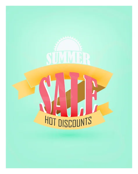 Summer sale poster, vector — Stock Vector