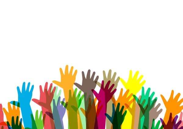 eller farklı renklerde. kültürel ve etnik çeşitliliği, vektör