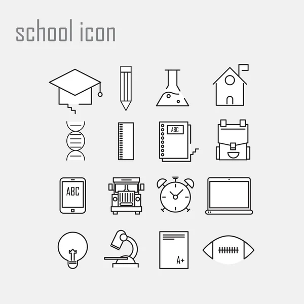 Iconos de línea, escuela, iconos de la escuela, logotipo moderno vector de infografía — Archivo Imágenes Vectoriales