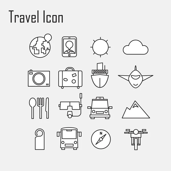 Line icons, Tour planning, recreational rest, holiday trip for l — Stock Vector