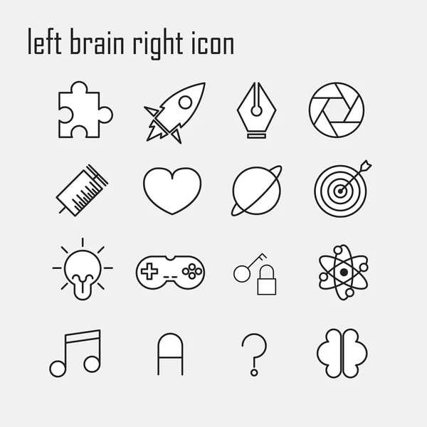 Line icons, Brain icon, Modern infographic vector logo — Stock Vector