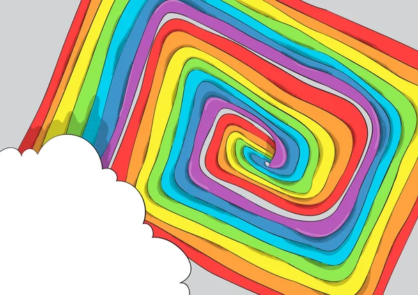 Text Box cloud route of rainbow, drawing by hand vector — Stockvector