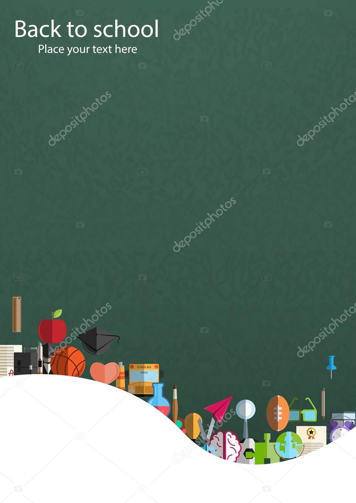 seamless pattern with colorful school icons on background with m