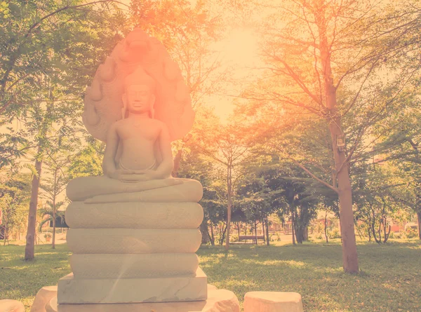 Buda heykeli Wat Tha Ka Rong. Vintage filtre. — Stok fotoğraf