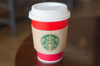 Bangkok, Tayland-Kasım 7: Noel Tema Starbucks sıcak 