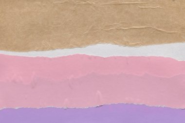 Çeşitli kağıtların kolajı, renkli soyut arkaplan  