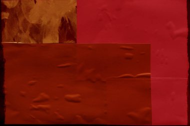 Çeşitli kağıtların kolajı, renkli soyut arkaplan  