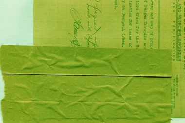 Çeşitli kağıtların kolajı, renkli soyut arkaplan  