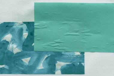 Çeşitli kağıtların kolajı, renkli soyut arkaplan  