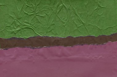 Çeşitli kağıtların kolajı, renkli soyut arkaplan  