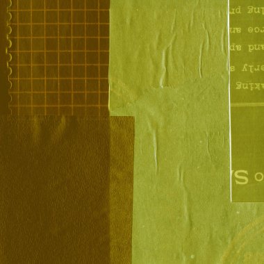 Çeşitli kağıtların kolajı, renkli soyut arkaplan  