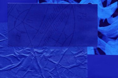 Çeşitli kağıtların kolajı, renkli soyut arkaplan  