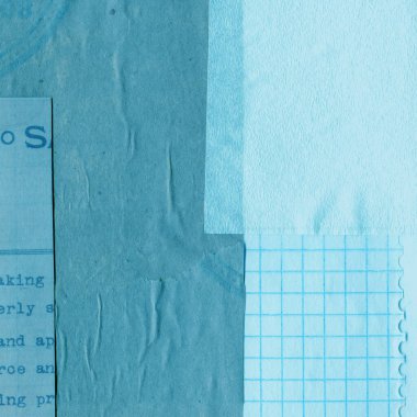 Çeşitli kağıtların kolajı, renkli soyut arkaplan  