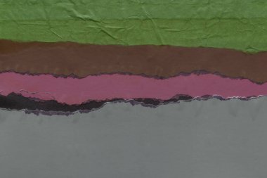 Çeşitli kağıtların kolajı, renkli soyut arkaplan  