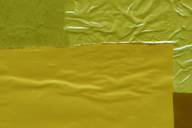 Çeşitli kağıtların kolajı, renkli soyut arkaplan  