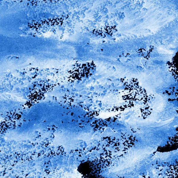 Niebieskie Plamy Atramentu Tekstury Abstrakcyjne Tło — Zdjęcie stockowe