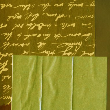 Çeşitli kağıtların kolajı, renkli soyut arkaplan  