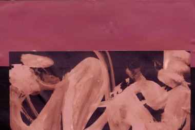 Çeşitli kağıtların kolajı, renkli soyut arkaplan  