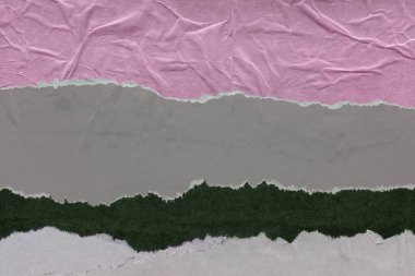 Çeşitli kağıtların kolajı, renkli soyut arkaplan  