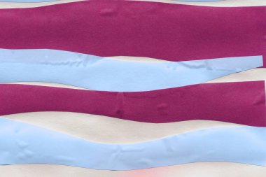 Çeşitli kağıtların kolajı, renkli soyut arkaplan  