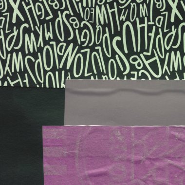 Çeşitli kağıtların kolajı, renkli soyut arkaplan  