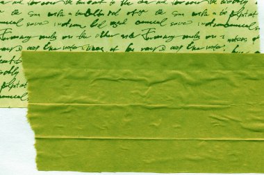 Çeşitli kağıtların kolajı, renkli soyut arkaplan  