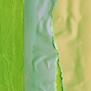 Çeşitli kağıtların kolajı, renkli soyut arkaplan  