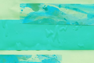 Çeşitli kağıtların kolajı, renkli soyut arkaplan  