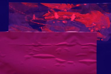 Çeşitli kağıtların kolajı, renkli soyut arkaplan  