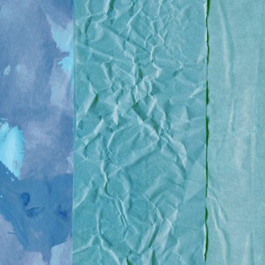 Çeşitli kağıtların kolajı, renkli soyut arkaplan  