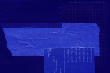 Çeşitli kağıtların kolajı, renkli soyut arkaplan  