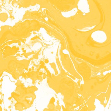 Sarı mermer arkaplan boya sıçrama deseni ile